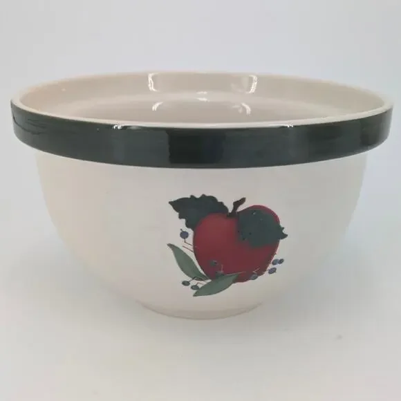 Ceramic Mixing Bowl Set VTG Tender Heart Treasures Apple Blueberries Graduated